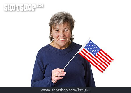 
                Seniorin, Usa, Patriotismus                   