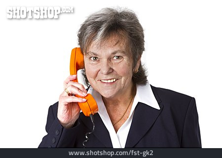 
                Senior, On The Phone, Telephone Conversation                   
