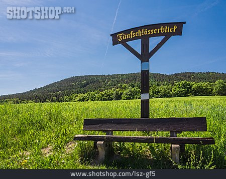 
                Sitzbank, Holzbank, Fünfschlösserblick                   