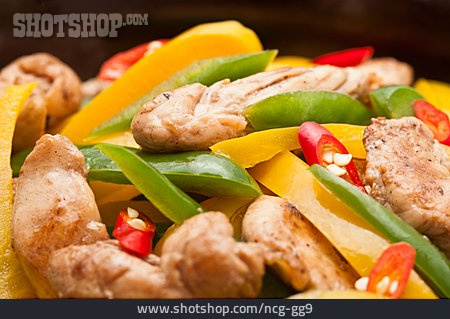 
                Asiatische Küche, Paprika, Hähnchen                   