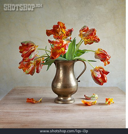 
                Tulpenstrauß, Blumenvase, Rustikal                   