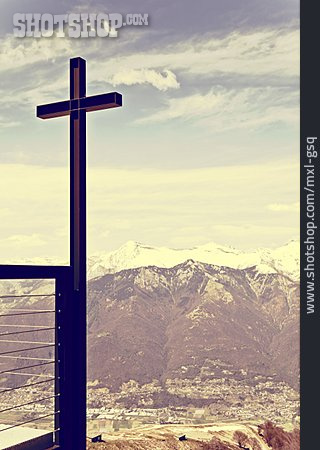 
                Kreuz, Alpen, Aussicht                   