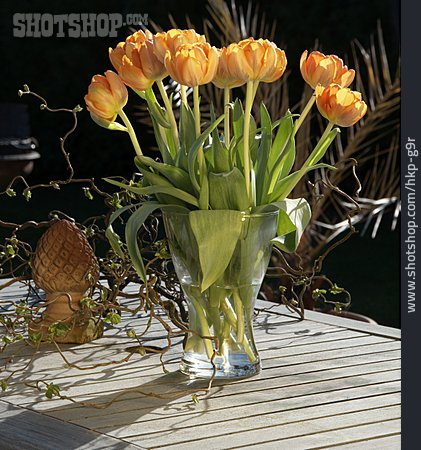 
                Blumenstrauß, Vase, Tulpenblüte                   
