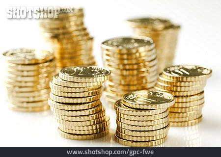 
                Kleingeld, Münzstapel, 10 Cent                   