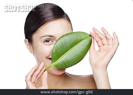 
                Beauty & Cosmetics, Young Woman, Leaf                   