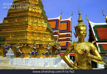 
                Tempel, Buddhismus, Chedi, Wat Phra Kaeo, Karyatide                   