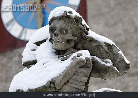 
                Tod, Statue, Skelett                   
