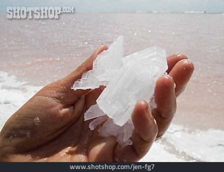 
                Salzsee, Bonaire, Salzkristall                   