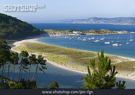 
                Insel, Segelboot, Galizien, Cies                   