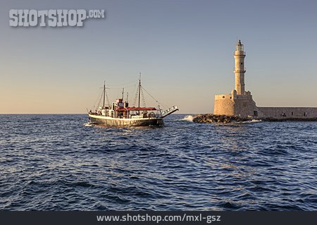 
                Leuchtturm, Mittelmeer, Chania                   