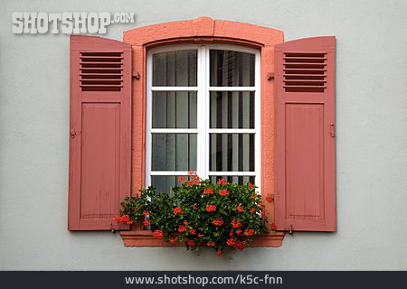 
                Fenster, Sprossenfenster, Fensterladen, Blumenfenster                   