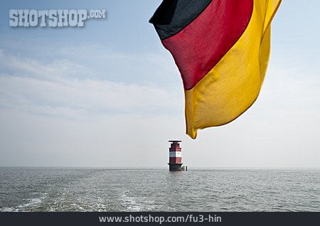 
                Leuchtturm, Nordsee, Deutschlandflagge                   