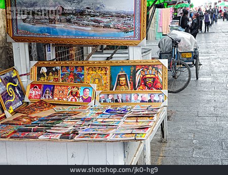 
                Markt, Marktstand, Laden, Lhasa, Straßenmarkt                   
