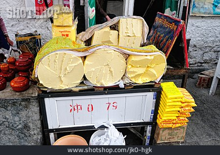 
                Marktstand, Butter, Straßenmarkt                   