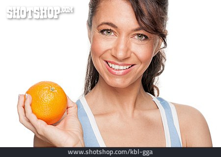 
                Frau, Gesunde Ernährung, Orange                   