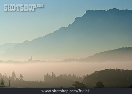 
                Nebel, Berchtesgadener Land, Untersberg, Ulrichshögl, Ainring                   