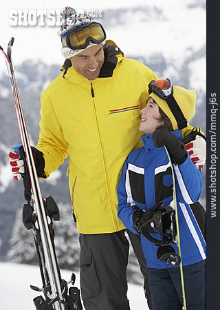 
                Vater, Skiurlaub, Ski, Sohn                   