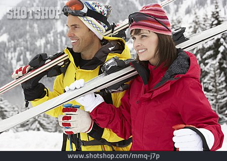 
                Paar, Skiurlaub, Ski                   