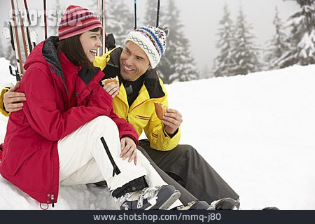 
                Paar, Skiurlaub                   
