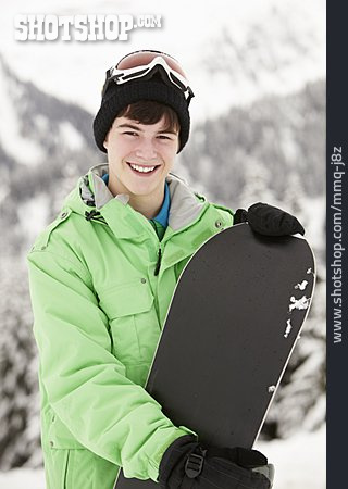 
                Junge, Teenager, Snowboard                   