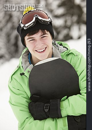 
                Junge, Teenager, Snowboard                   