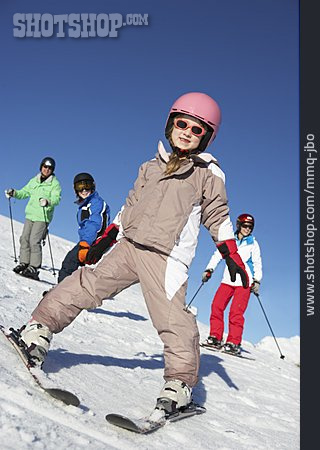 
                Kind, Familie, Skiurlaub, Skifahren, Skifahrer                   