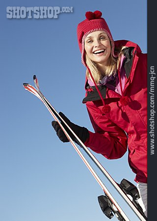 
                Frau, Ski, Skifahrerin                   