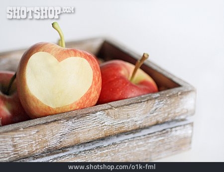 
                Apfel, Herz, Obstkiste                   