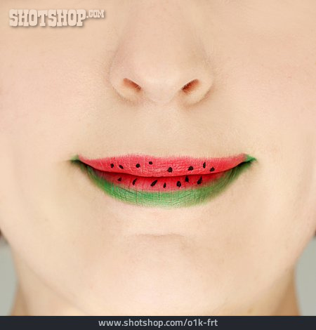 
                Painted, Lipstick, Human Lips, Watermelon, Painting                   