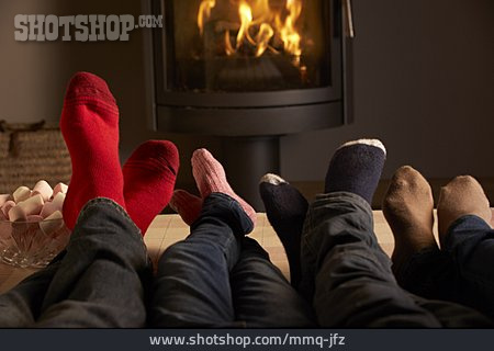 
                Comfortable, Heating, Fireplace, Winter Evening                   
