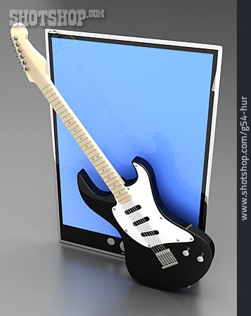 
                E-gitarre, Tablet-pc, App                   
