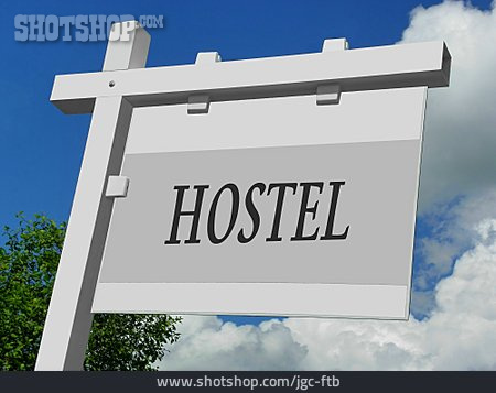 
                Schild, Hotelzimmer, Hostel                   