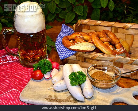 
                Bayerische Küche, Weißwurst, Weißwurstfrühstück                   