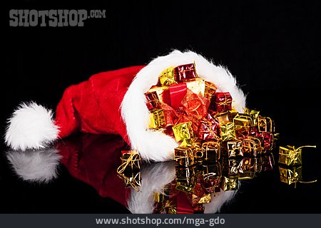 
                Geschenk, Weihnachtsdekoration, Nikolausmütze                   