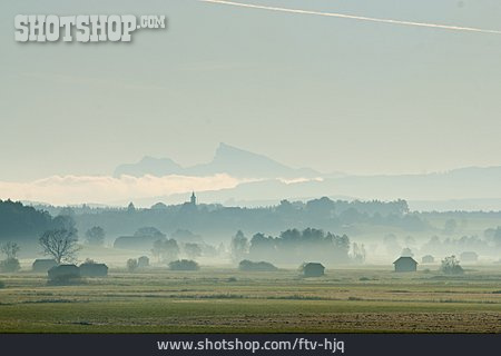 
                Dämmerung, Landschaft, Nebel, Bayern, Berchtesgadener Land                   