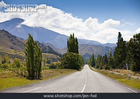 
                Straße, Neuseeland, Canterbury, Mackenzie-becken                   
