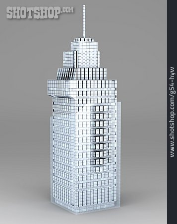 
                Bürogebäude, Hochhaus, 3d-rendering                   