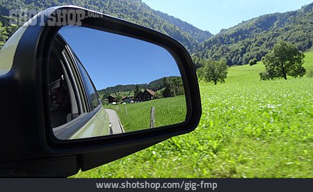 
                Unterwegs, Autofahrt, Außenspiegel, Seitenspiegel                   