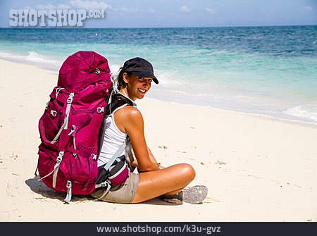 
                Young Woman, Vacation, Travel, Tourist, Backpacker                   