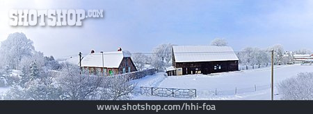 
                Winter, Bauernhof, Scheune                   