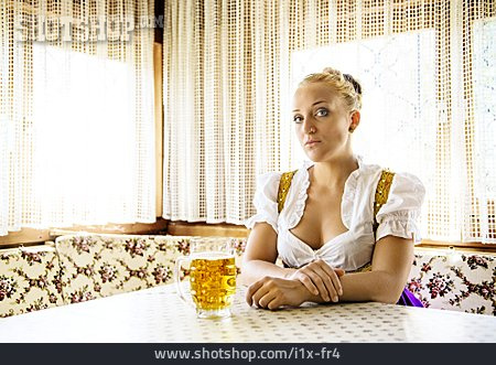 
                Young Woman, Woman, Beer, Retro, Dirndl                   