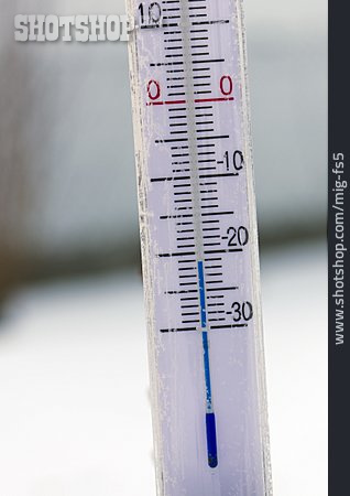 Winter Kälte Thermometer Minusgrade, Lizenzfreies Bild mig-fs5