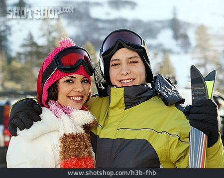 
                Paar, Skiurlaub, Skifahrer                   