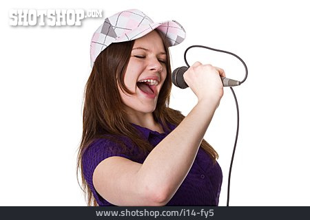 
                Junge Frau, Frau, Singen, Karaoke                   
