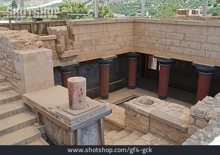 
                Archäologie, Tempel, Säulengang, Knossos                   