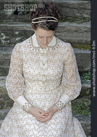 
                Frau, Kleid, Viktorianisch, Regency                   