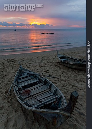 
                Sonnenuntergang, Thailand, Longtailboot                   