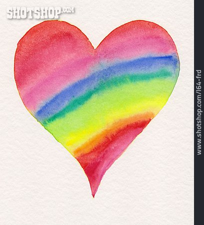 
                Herz, Regenbogenfarben, Zeichnung                   