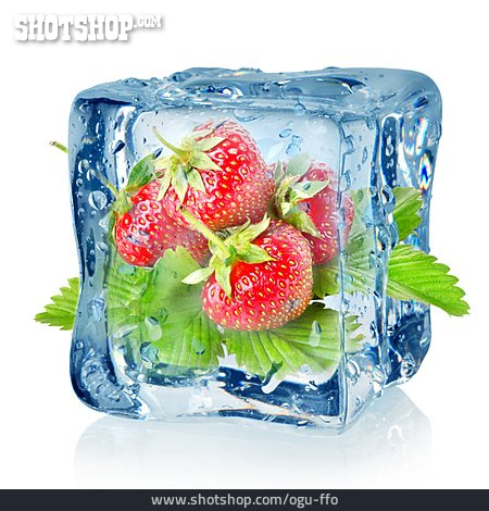 
                Eis, Erdbeere, Eingefroren                   