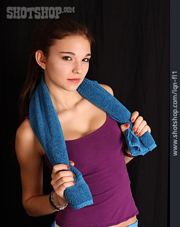 
                Young Woman, Towel, Sporting                   